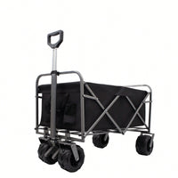 Versatile Folding Wagon For Kids - Portable Beach Trolley Cart For Outdoor Garden, Park, And Camping With Large Wheels