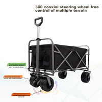 Versatile Folding Wagon For Kids - Portable Beach Trolley Cart For Outdoor Garden, Park, And Camping With Large Wheels