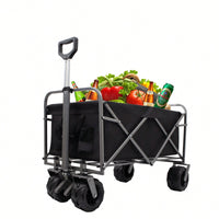 Versatile Folding Wagon For Kids - Portable Beach Trolley Cart For Outdoor Garden, Park, And Camping With Large Wheels