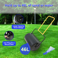 High-Capacity 40L Lawn Roller with Ergonomic Handle Fills with Sand or Water for Easy Use in Gardens Farms and Parks