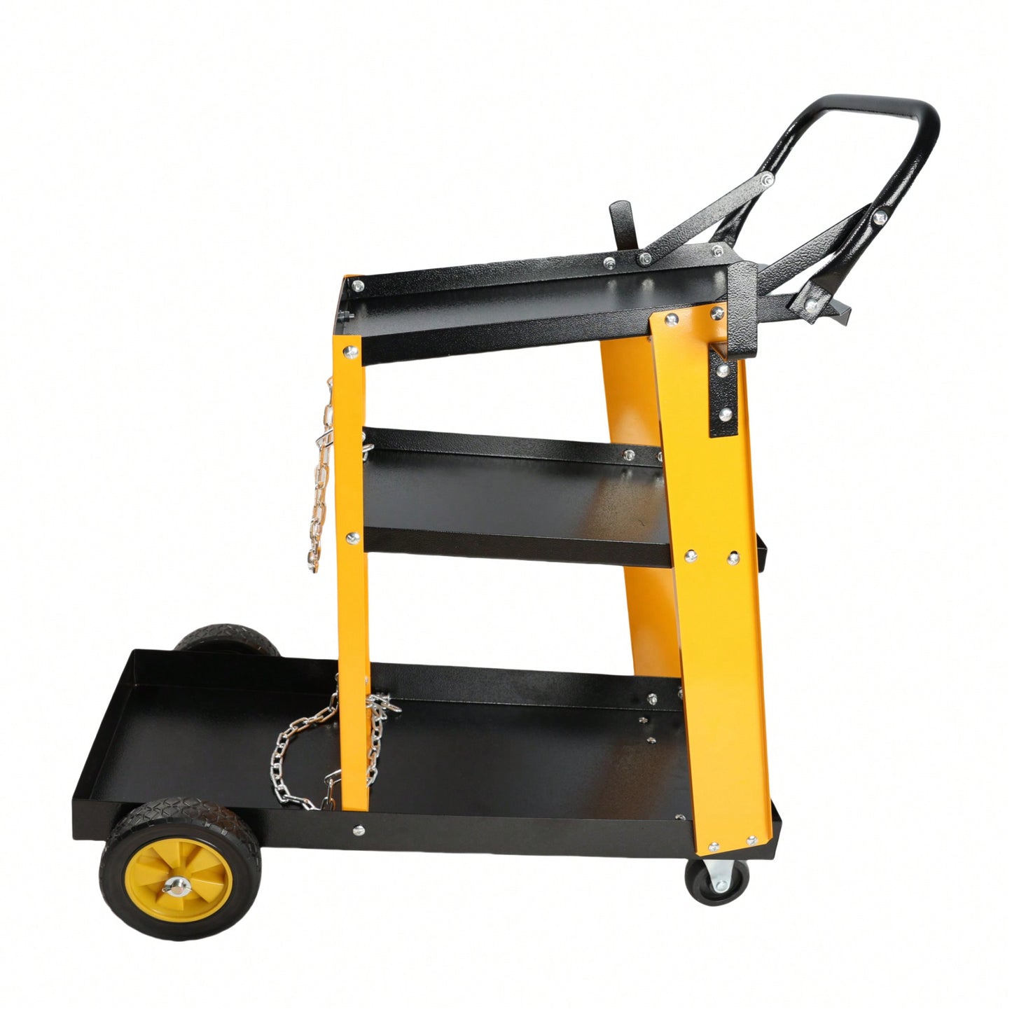 Heavy-Duty 3-Tier Welding Cart with Gas Bottle Storage for TIG MIG and Plasma Cutters Enhanced Handles and Capacity