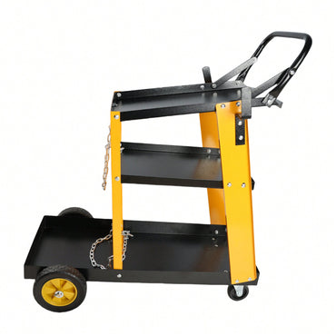 Heavy-Duty 3-Tier Welding Cart with Gas Bottle Storage for TIG MIG and Plasma Cutters Enhanced Handles and Capacity