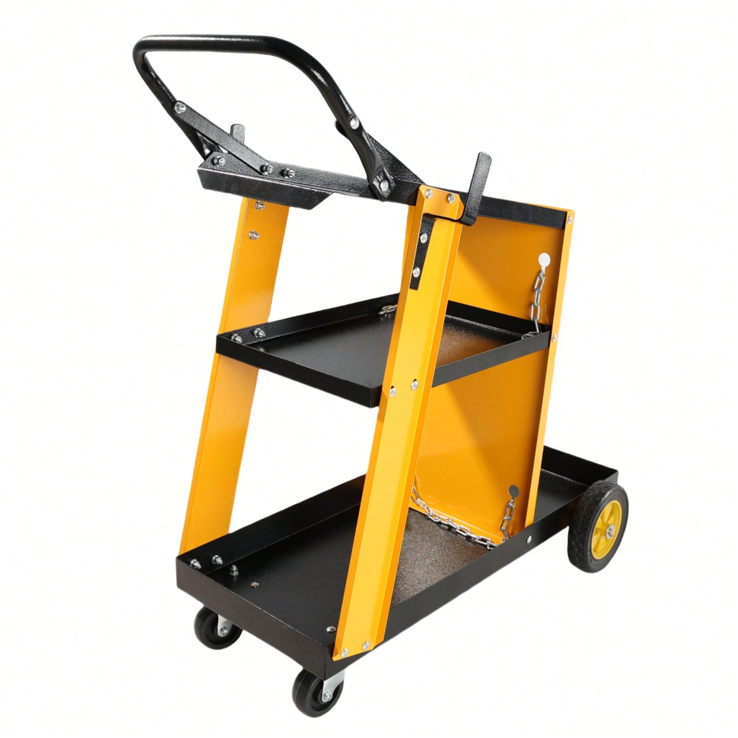 Heavy-Duty 3-Tier Welding Cart with Gas Bottle Storage for TIG MIG and Plasma Cutters Enhanced Handles and Capacity