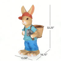 Whimsical Friendly Rabbit Planter For Indoor And Outdoor Decor