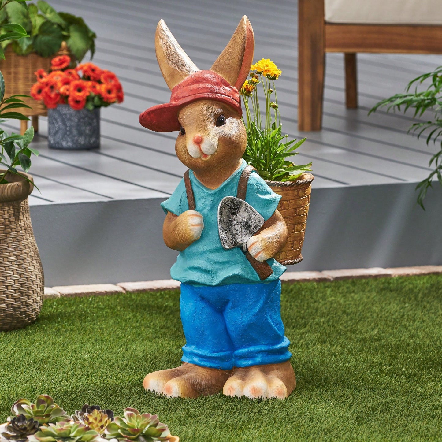 Whimsical Friendly Rabbit Planter For Indoor And Outdoor Decor