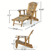 Comfortable Folding Reclining Adirondack Chair For Outdoor Relaxation