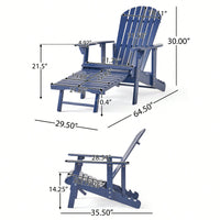 Comfortable Folding Reclining Adirondack Chair For Outdoor Relaxation