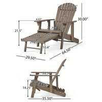 Comfortable Folding Reclining Adirondack Chair For Outdoor Relaxation