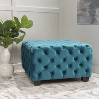Stylish Modern  Ottoman For Living Room, Bedroom, Or Office - Versatile Footrest And Seat With Soft Velvet Fabric