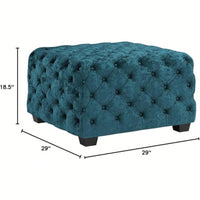 Stylish Modern  Ottoman For Living Room, Bedroom, Or Office - Versatile Footrest And Seat With Soft Velvet Fabric