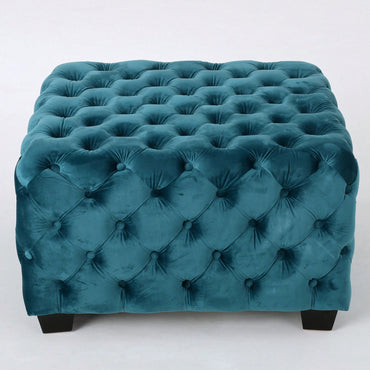 Stylish Modern  Ottoman For Living Room, Bedroom, Or Office - Versatile Footrest And Seat With Soft Velvet Fabric