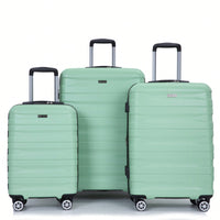 Lightweight Durable 3-Piece Expandable Luggage Set With Double Spinner Wheels, TSA Lock, And Hooks - Dark Blue (21"/25"/29")
