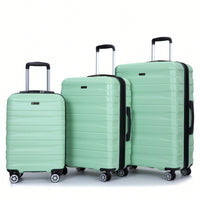 Lightweight Durable 3-Piece Expandable Luggage Set With Double Spinner Wheels, TSA Lock, And Hooks - Dark Blue (21"/25"/29")