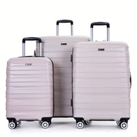 Lightweight Durable 3-Piece Expandable Luggage Set With Double Spinner Wheels, TSA Lock, And Hooks - Dark Blue (21"/25"/29")
