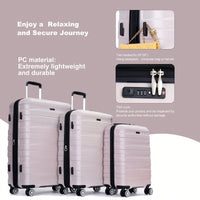 Lightweight Durable 3-Piece Expandable Luggage Set With Double Spinner Wheels, TSA Lock, And Hooks - Dark Blue (21"/25"/29")