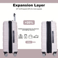Lightweight Durable 3-Piece Expandable Luggage Set With Double Spinner Wheels, TSA Lock, And Hooks - Dark Blue (21"/25"/29")