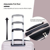 Lightweight Durable 3-Piece Expandable Luggage Set With Double Spinner Wheels, TSA Lock, And Hooks - Dark Blue (21"/25"/29")