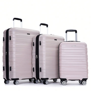 Lightweight Durable 3-Piece Expandable Luggage Set With Double Spinner Wheels, TSA Lock, And Hooks - Dark Blue (21"/25"/29")