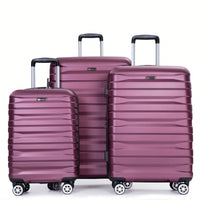 Lightweight Durable 3-Piece Expandable Luggage Set With Double Spinner Wheels, TSA Lock, And Hooks - Dark Blue (21"/25"/29")