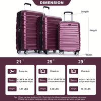 Lightweight Durable 3-Piece Expandable Luggage Set With Double Spinner Wheels, TSA Lock, And Hooks - Dark Blue (21"/25"/29")