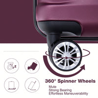 Lightweight Durable 3-Piece Expandable Luggage Set With Double Spinner Wheels, TSA Lock, And Hooks - Dark Blue (21"/25"/29")