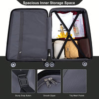 Lightweight Durable 3-Piece Expandable Luggage Set With Double Spinner Wheels, TSA Lock, And Hooks - Dark Blue (21"/25"/29")