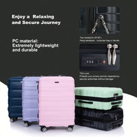 Lightweight Durable 3-Piece Expandable Luggage Set With Double Spinner Wheels, TSA Lock, And Hooks - Dark Blue (21"/25"/29")