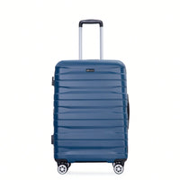 Lightweight Durable 3-Piece Expandable Luggage Set With Double Spinner Wheels, TSA Lock, And Hooks - Dark Blue (21"/25"/29")