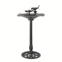 Elegant Outdoor Aluminum And Iron Bird Bath With Durable Bronze Finish And Sturdy Base