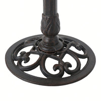 Elegant Outdoor Aluminum And Iron Bird Bath With Durable Bronze Finish And Sturdy Base