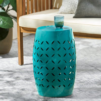 Charming 12-Inch Teal Side Table For Living Room Or Bedroom Decor