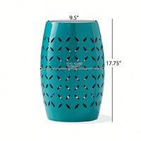 Charming 12-Inch Teal Side Table For Living Room Or Bedroom Decor