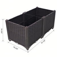 Self-Watering Deep Raised Garden Bed Planter For Vegetables, Flowers, Herbs, And Succulents - 31.5x15.7"X14.7"