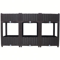 Elegant Elevated Garden Planter Box with Drainage for Vegetables Flowers and Herbs 47.2x15.7x27.7 Inches Brown