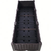 Elegant Elevated Garden Planter Box with Drainage for Vegetables Flowers and Herbs 47.2x15.7x27.7 Inches Brown