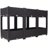Elegant Elevated Garden Planter Box with Drainage for Vegetables Flowers and Herbs 47.2x15.7x27.7 Inches Brown