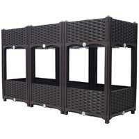 Elegant Elevated Garden Planter Box with Drainage for Vegetables Flowers and Herbs 47.2x15.7x27.7 Inches Brown