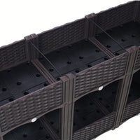 Elegant Elevated Garden Planter Box with Drainage for Vegetables Flowers and Herbs 47.2x15.7x27.7 Inches Brown