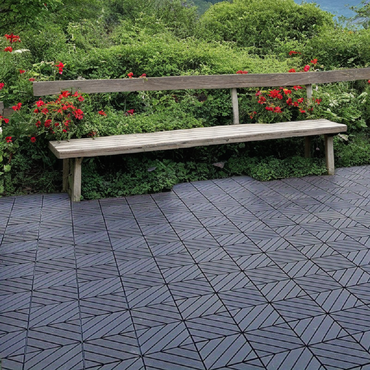 Interlocking Waterproof Outdoor Deck Tiles 12x12 Easy Install Plastic Flooring for Poolside Balcony Backyard Durable PP Material