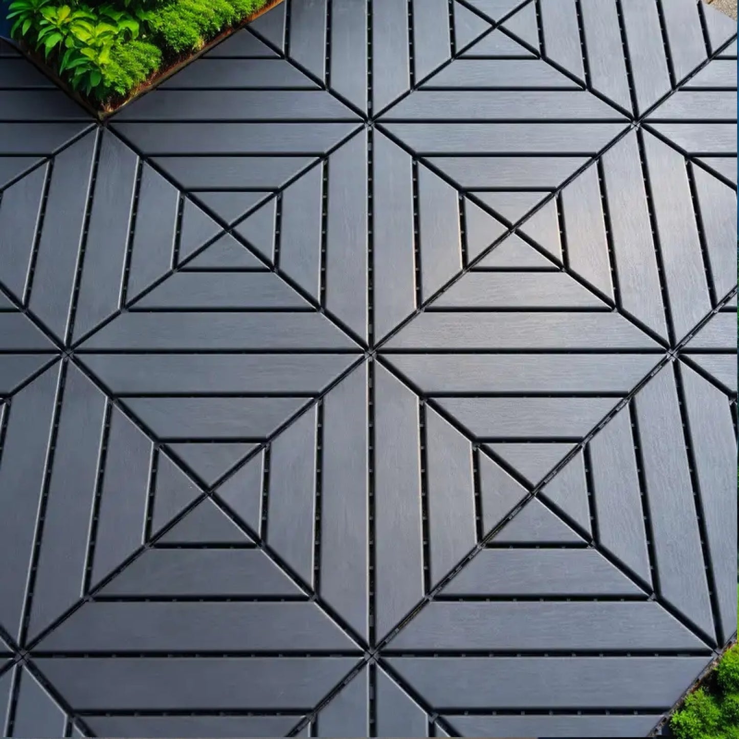 Interlocking Waterproof Outdoor Deck Tiles 12x12 Easy Install Plastic Flooring for Poolside Balcony Backyard Durable PP Material