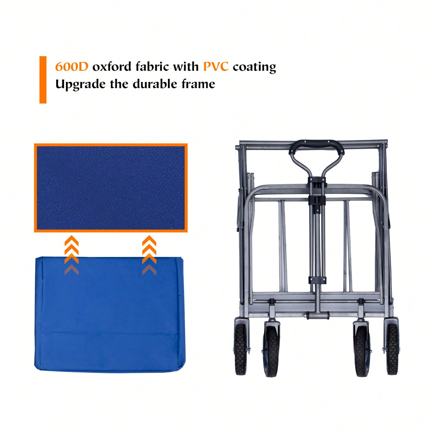 Versatile Outdoor Folding Wagon Cart For Beach, Garden, And Camping - Compact Micro Collapsible Trolley