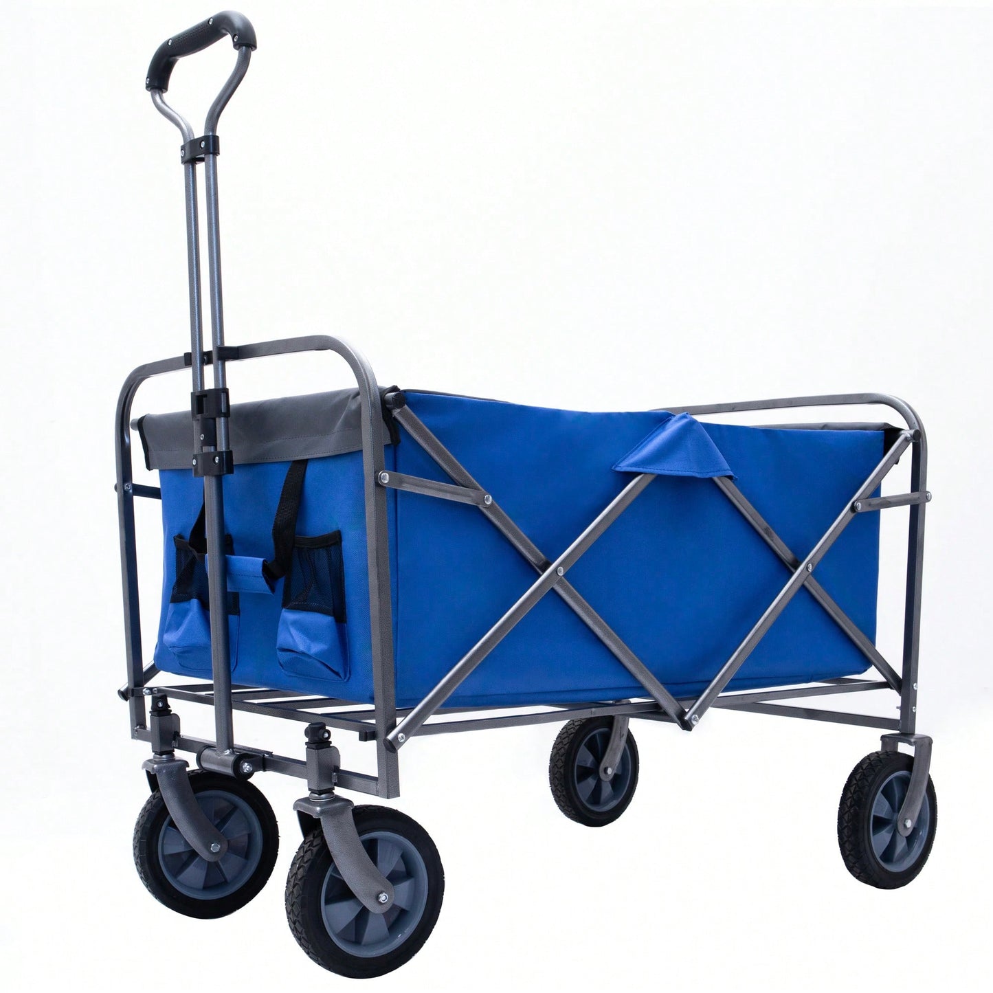 Versatile Outdoor Folding Wagon Cart For Beach, Garden, And Camping - Compact Micro Collapsible Trolley