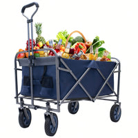 Versatile Outdoor Folding Wagon Cart For Beach, Garden, And Camping - Compact Micro Collapsible Trolley