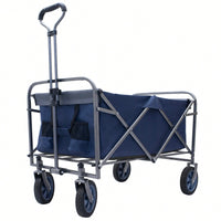 Versatile Outdoor Folding Wagon Cart For Beach, Garden, And Camping - Compact Micro Collapsible Trolley