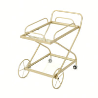 Elegant Modern Bar Cart For Entertaining And Serving Drinks - Stylish Portable Beverage Trolley With Shelves And Storage