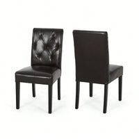 Elegant Tufted Dining Chair Set With Decorative Buttons - Pair Of 2