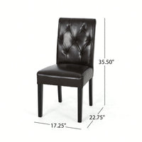 Elegant Tufted Dining Chair Set With Decorative Buttons - Pair Of 2