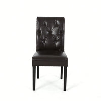 Elegant Tufted Dining Chair Set With Decorative Buttons - Pair Of 2