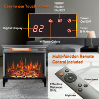 Elegant 24-Inch Three-Sided Glass Electric Fireplace With Stylish Feet - Contemporary Home Heating Solution
