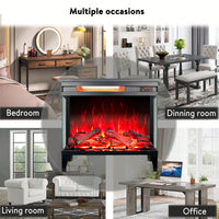 Elegant 24-Inch Three-Sided Glass Electric Fireplace With Stylish Feet - Contemporary Home Heating Solution